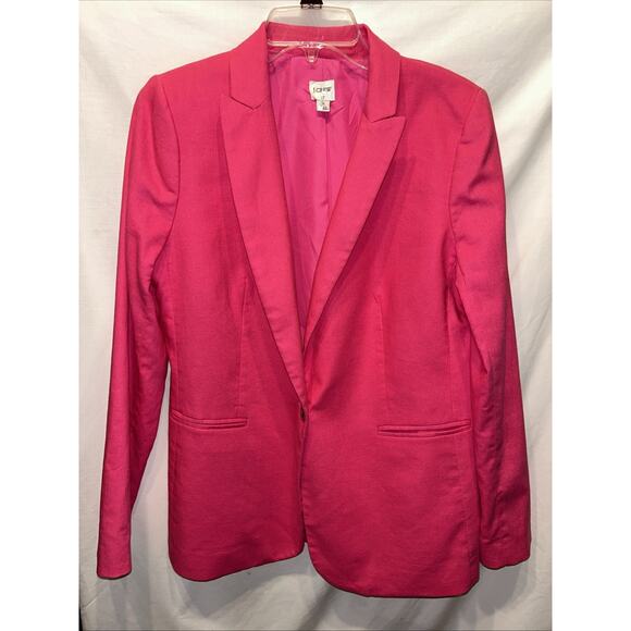 J. CREW RE-IMAGINED COLLECTION Blazer Linen Blend 1 Button Women’s 8 Pink - Picture 1 of 16